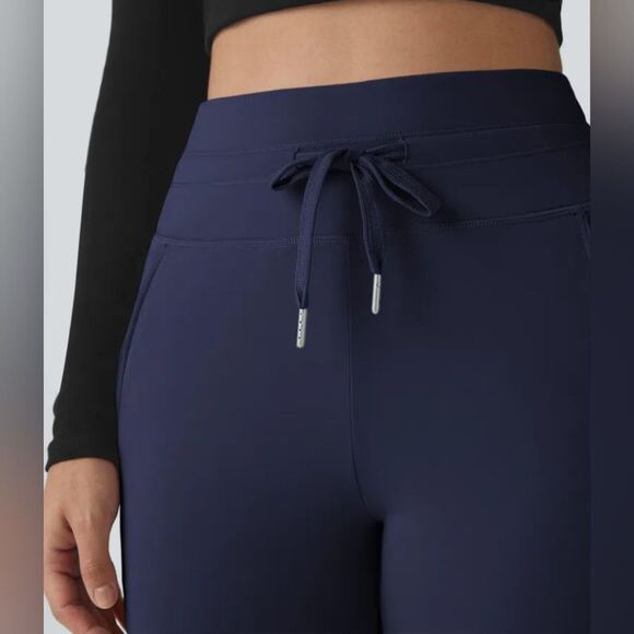 HALARA Softlyzero Plush High Waisted Drawstring Side Pocket Navy Blue Joggers - Picture 6 of 14
